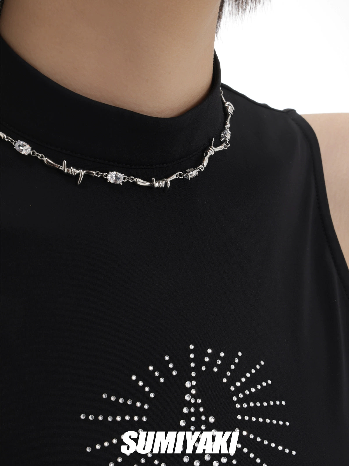 中性风十足!SUMIYAKI原创设计荆棘缠绕项链素链百搭通勤锁骨链