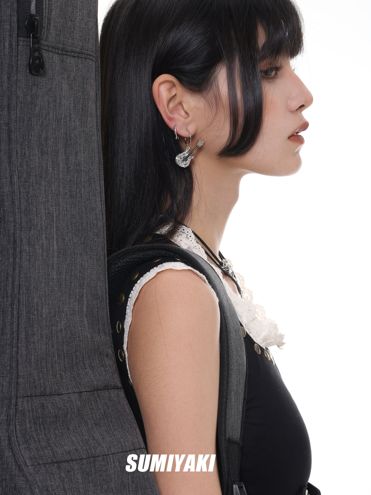 音乐节bi备!SUMIYAKI"五杀摇滚"吉他系列s925耳环朋克摇滚耳饰