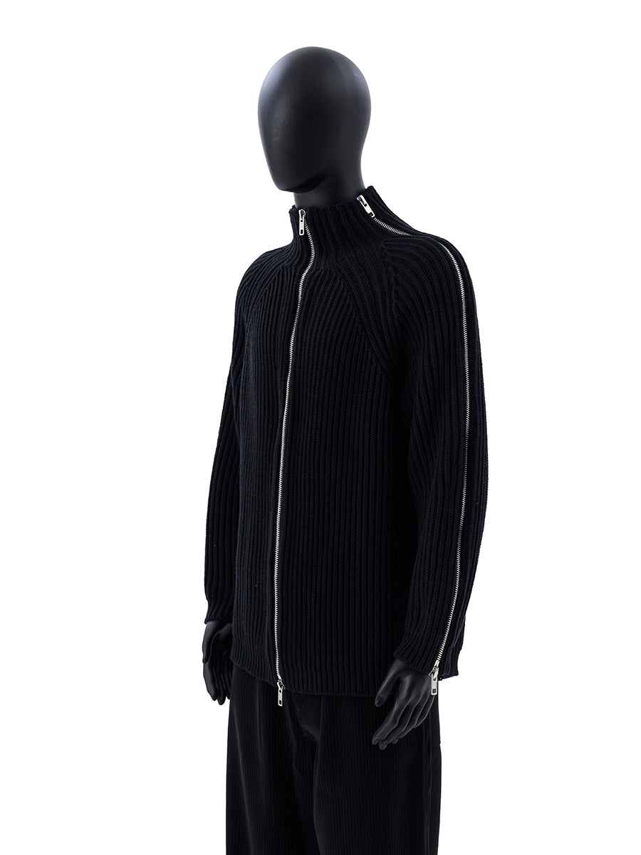 潮WOO专属TERRAINCOGNITA三拉链多变穿搭立领毛衣重磅休闲外套男