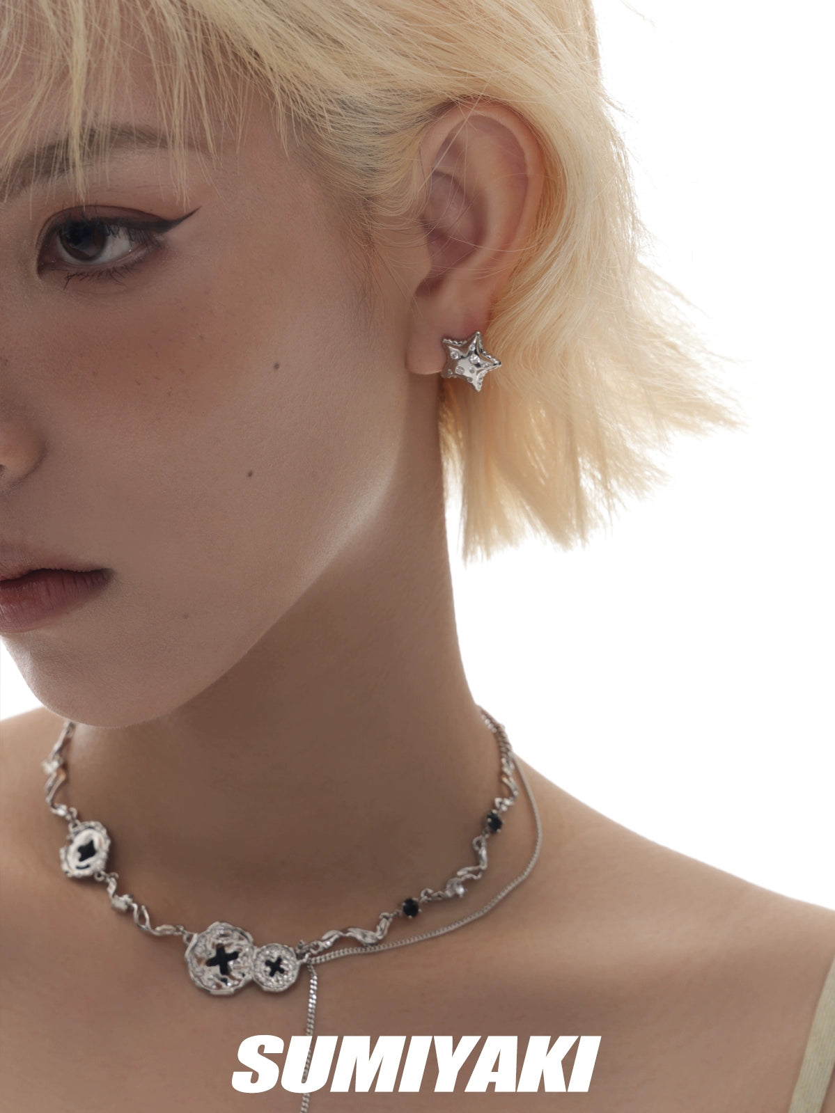 甜酷女孩的专属星星!SUMIYAKI 可盐可甜立体芒星s925银针耳环