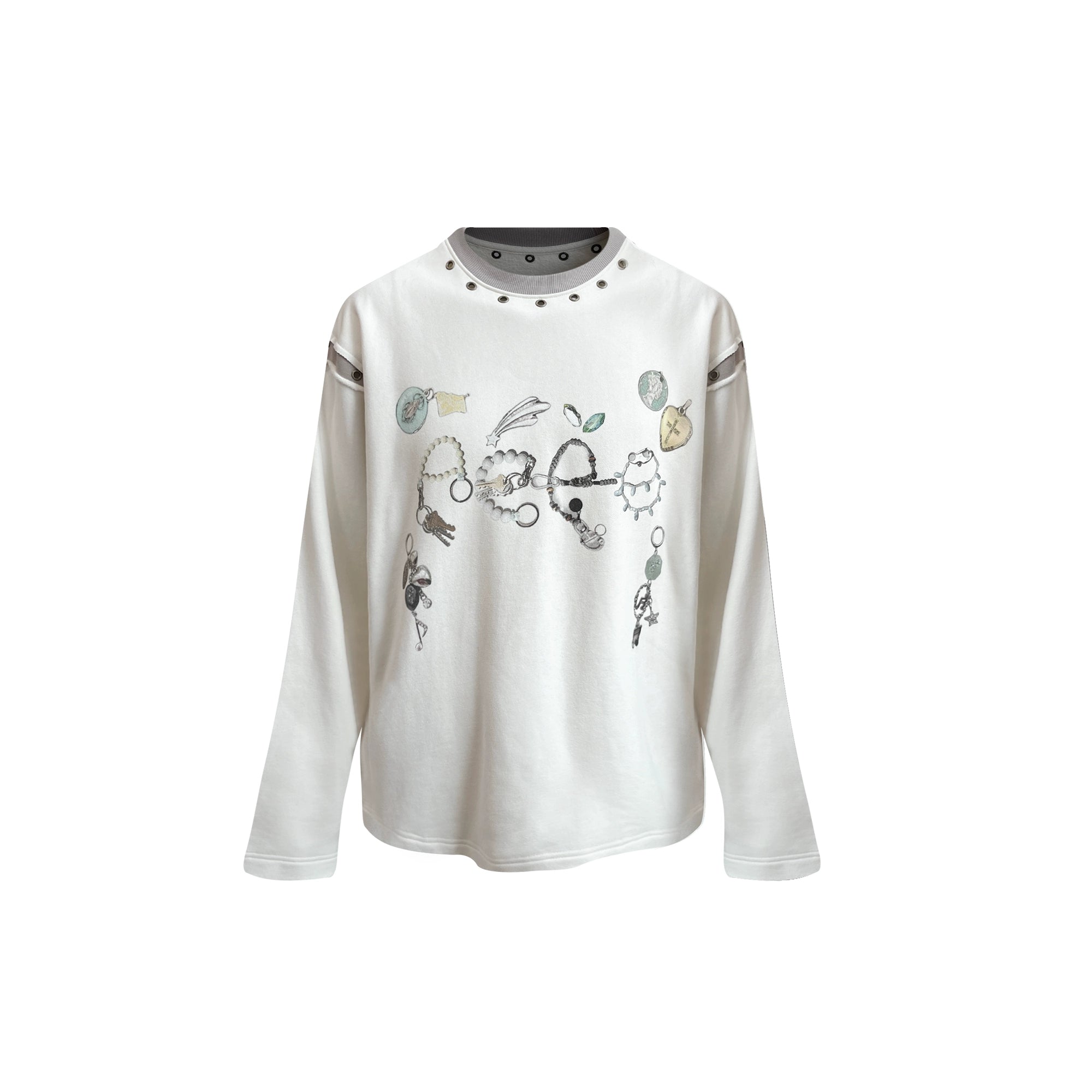 “财富五车” | eeeeArtmonster24FW珠宝LOGO印花解构金属卫衣