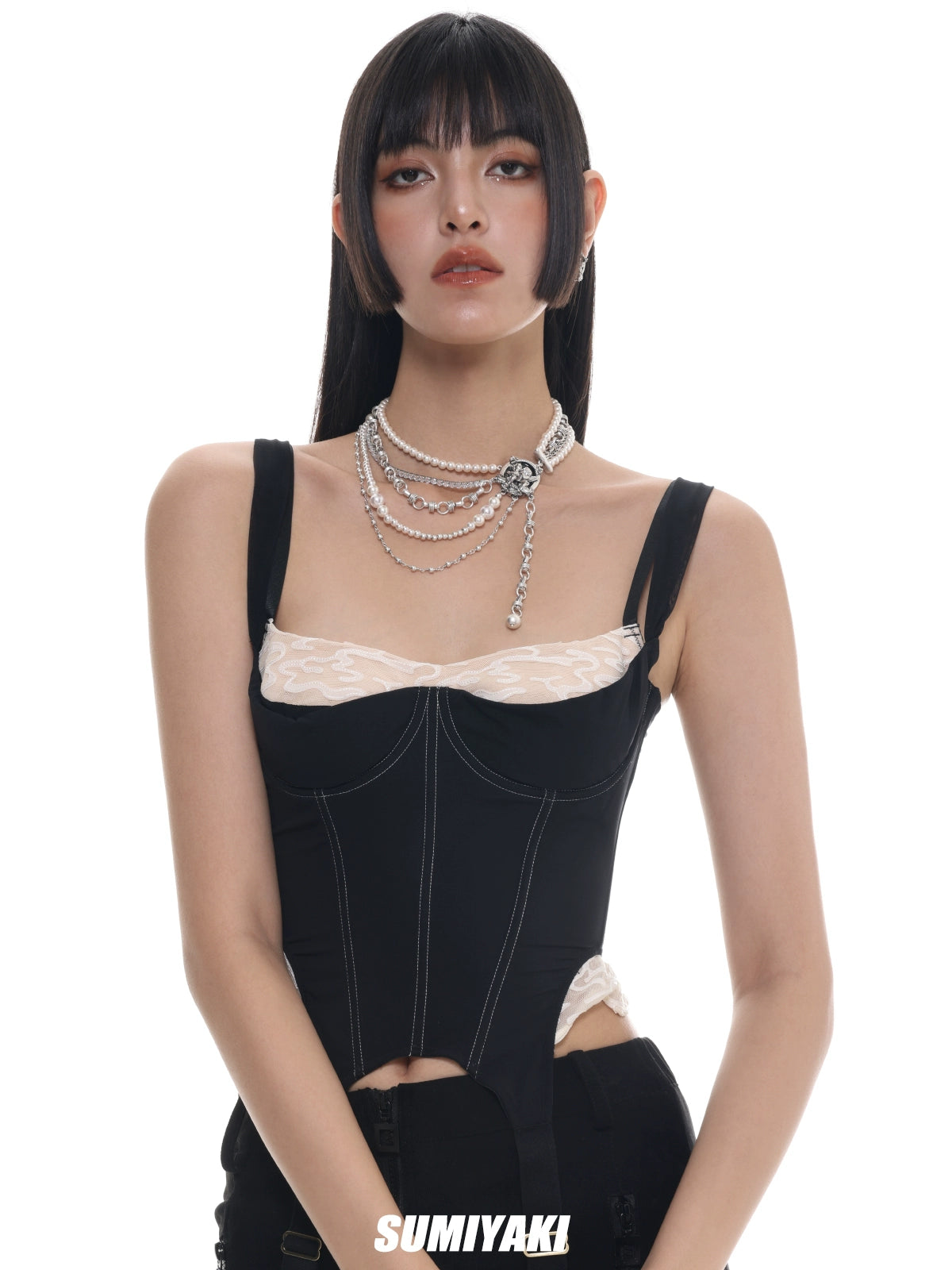 【金靖同款】SUMIYAKI复古美式多层珍珠项链叠戴小众颈链明星同款