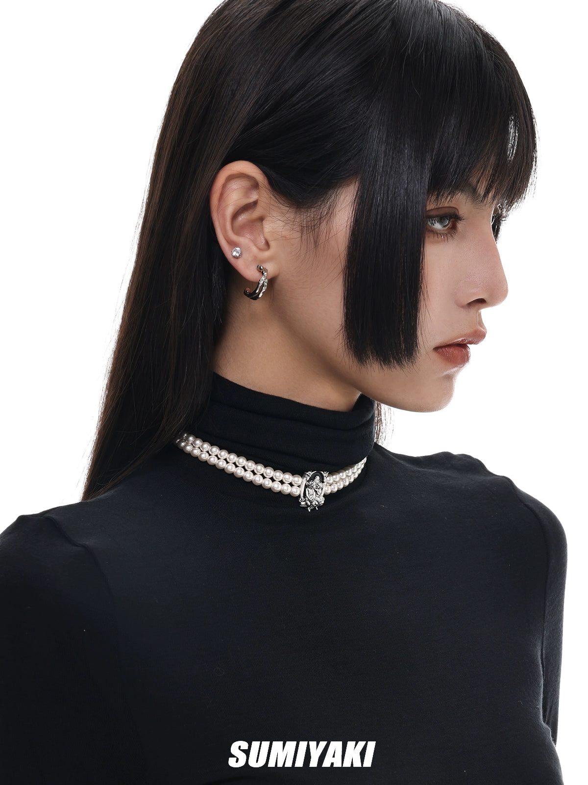 一个耳环多个戴法 高性价比 SUMIYAKI珍珠耳环多层结构百搭耳饰