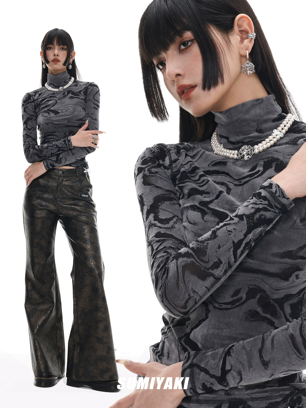 适合酷女孩 ! SUMIYAKI美式浪漫珍珠项链女复古做旧轻奢旧锁骨链