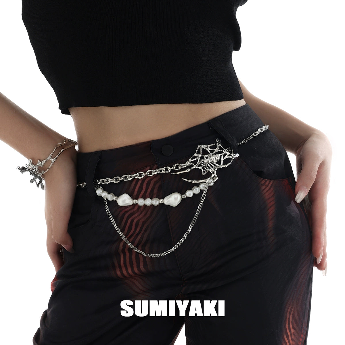 辣妹闭眼入!SUMIYAKI原创禁忌系列蛛网腰链裤链