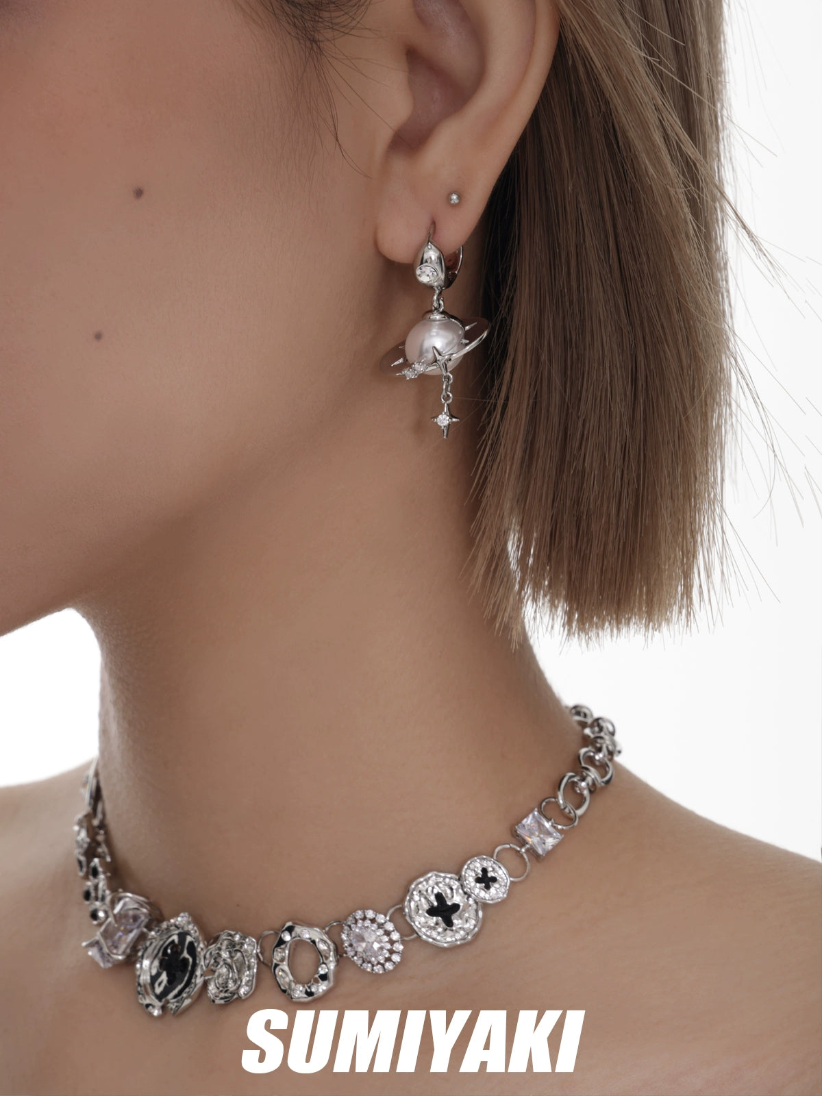 超美!SUMIYAKI 原创陀螺飞碟珍珠耳环轻奢高级感女小众设计耳饰