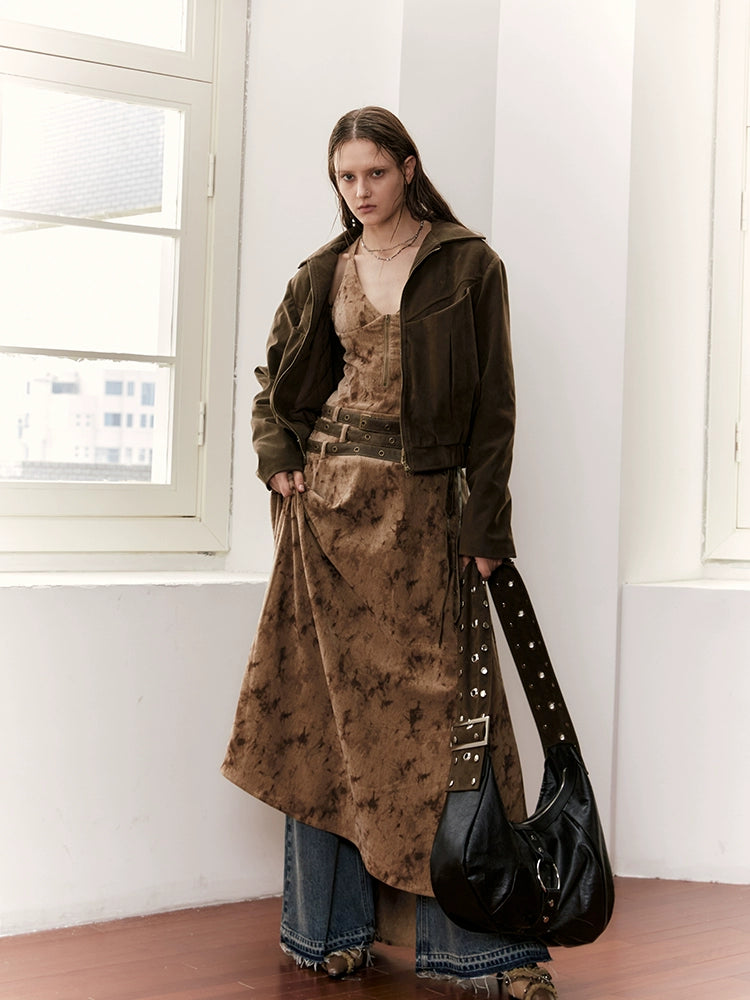 2th Desire原创流浪风复古美拉德丝绒连衣裙女春夏背心吊带长裙