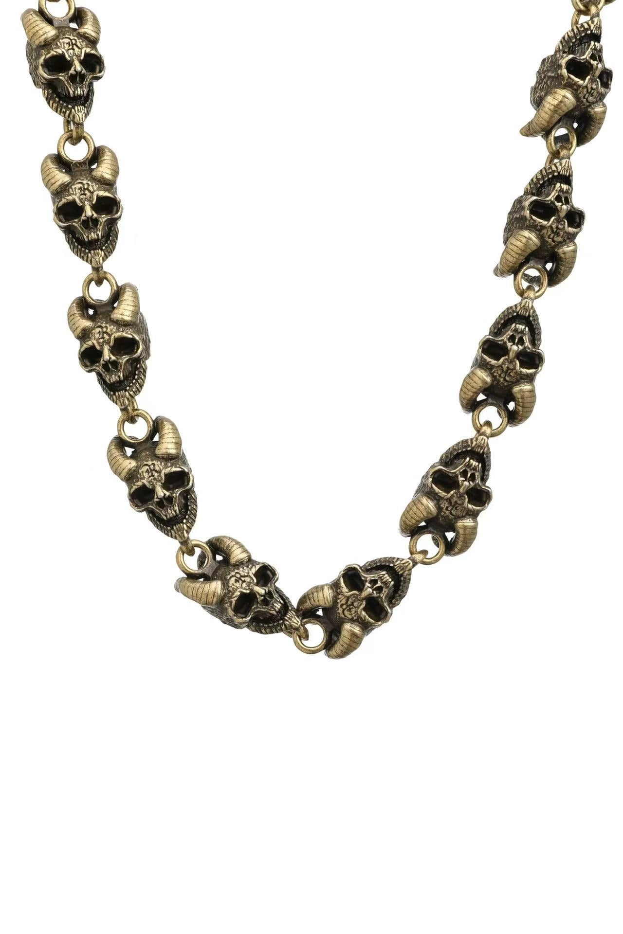 【Kaashpaige/Tana/李大奔同款】RGZ恶走族山羊角骷髅Goats裤链