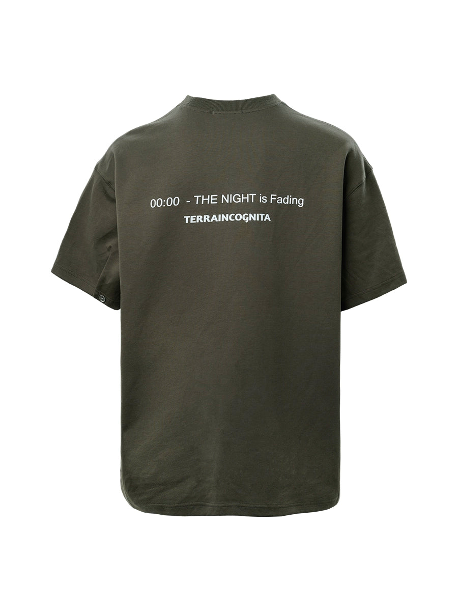 夏季六色"夜色渐浓"标语 基础短袖圆领T恤男女TERRAINCOGNITA