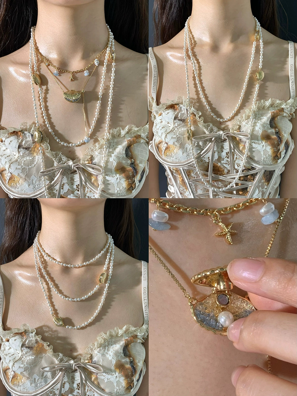 叠戴神器!SUMIYAKI 度假风海洋项链珍珠叠戴毛衣链拼接小众颈链