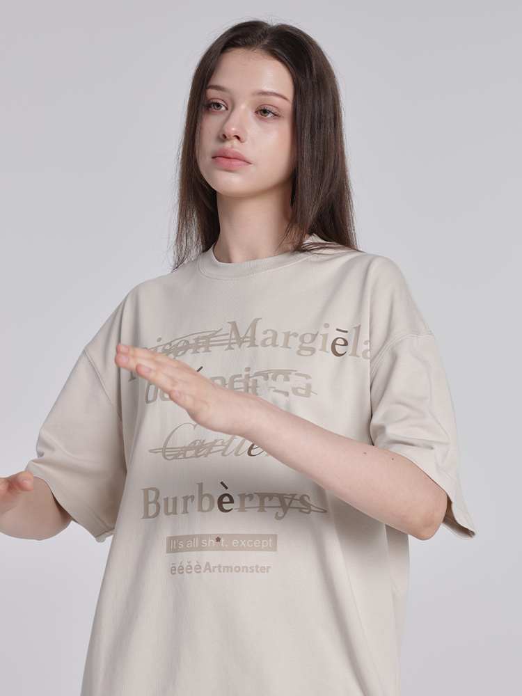 eeeeArtmonster创意"恶搞"标语美式高街ins圆领短袖T恤男女夏季潮