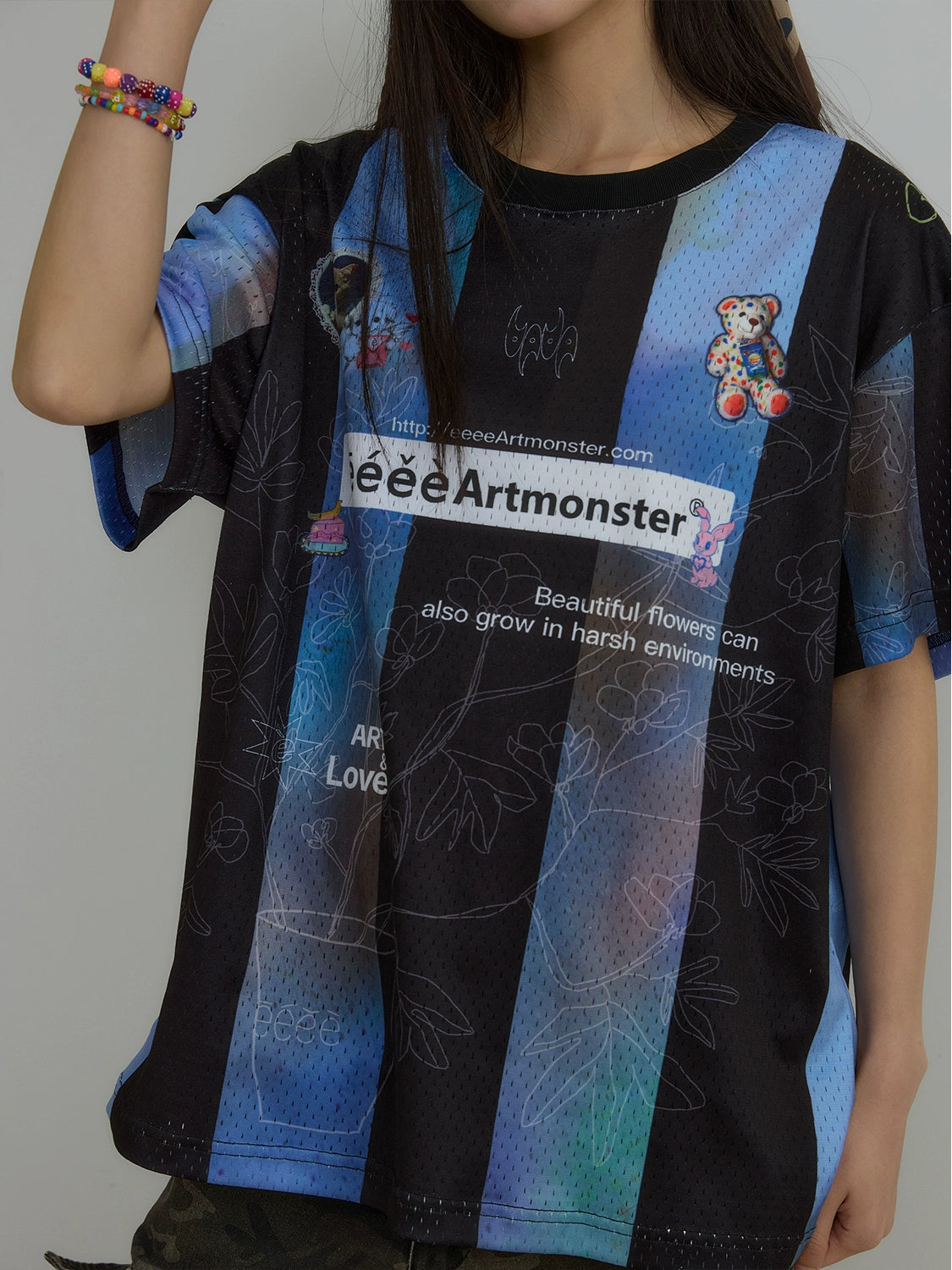 “霓虹2000”| eeee复古千禧年做旧短袖ins风条纹透气运动球衣夏