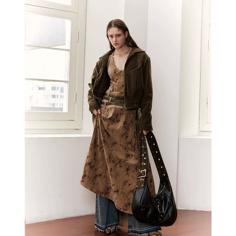 2th Desire原创流浪风复古美拉德丝绒连衣裙女春夏背心吊带长裙