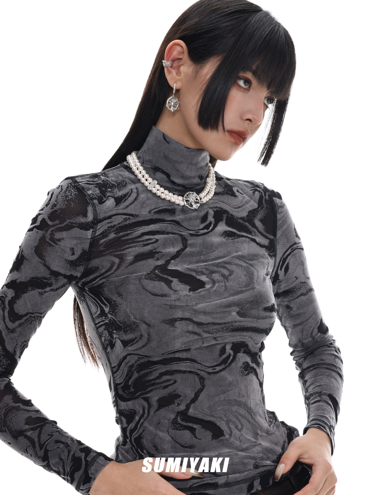 适合酷女孩 ! SUMIYAKI美式浪漫珍珠项链女复古做旧轻奢旧锁骨链