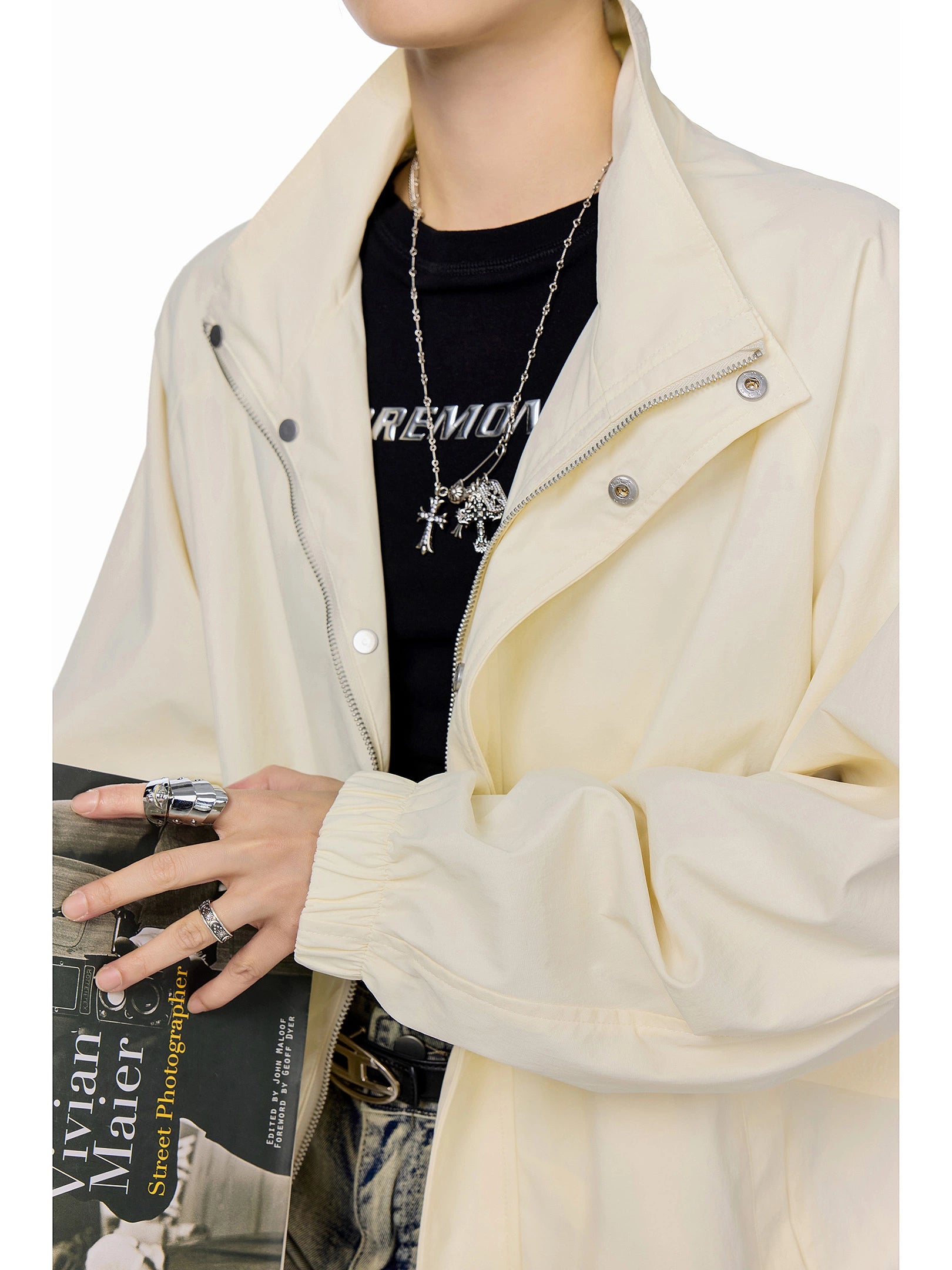 ICH MODE 美式复古工装外套女秋冬季飞行员夹克宽松上衣2025新款