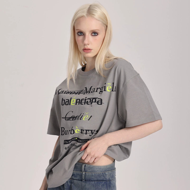 eeeeArtmonster创意"恶搞"标语美式高街ins圆领短袖T恤男女夏季潮