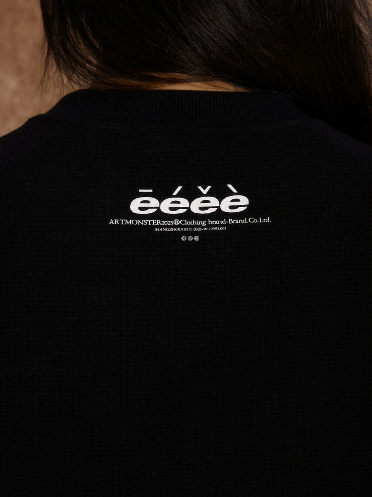 eeeeArtmonster爱心华夫格长袖男女潮流秋季美式宽松T恤ins上衣