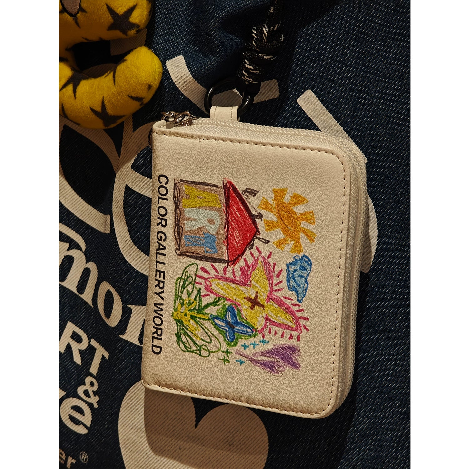 eeeeArtmonster“丢三落四”皮质零钱包个性涂鸦耳机包拉链卡包