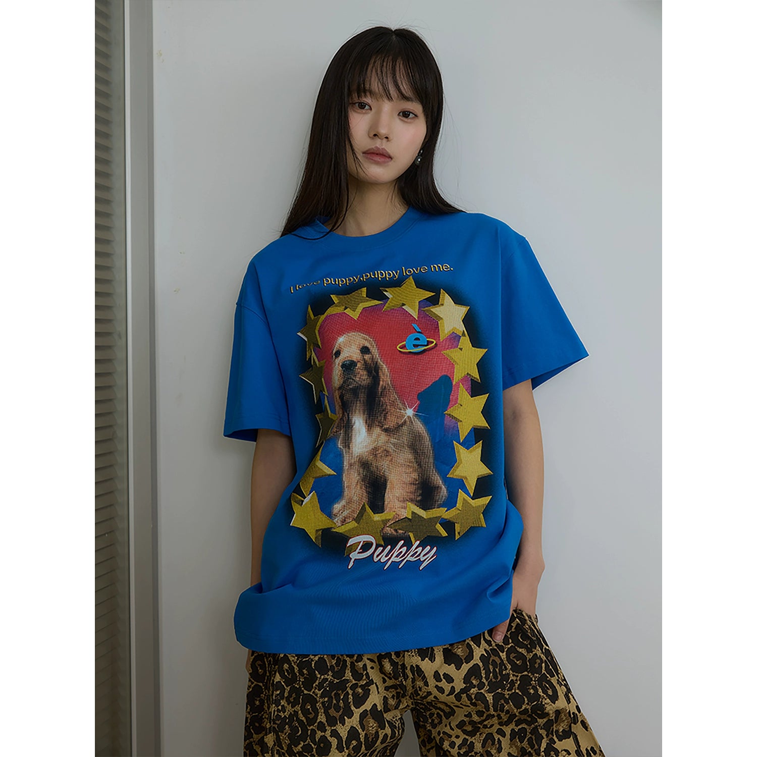 “金星美卡”|eeee原创美式复古趣味美卡犬短袖小众设计感T恤夏