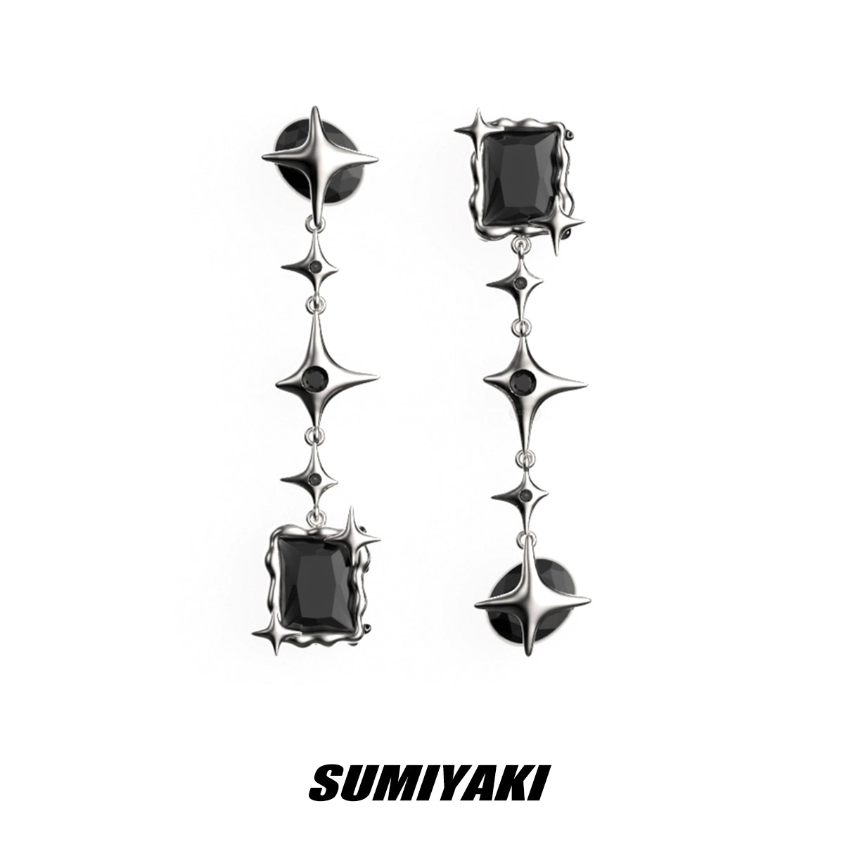 【刘忻同款】SUMIYAKI 禁忌芒星耳环新款耳钉耳夹女长款高街耳饰