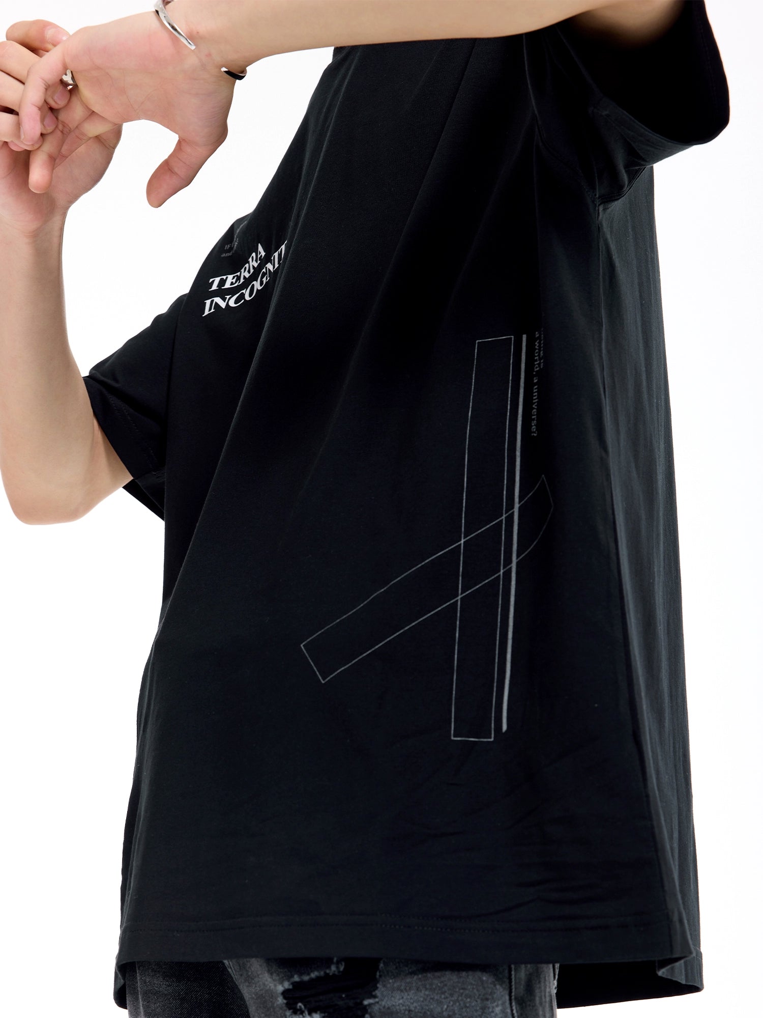 宽松舒适百搭休闲短袖3m反光主题直喷印花T恤男女TERRAINCOGNITA