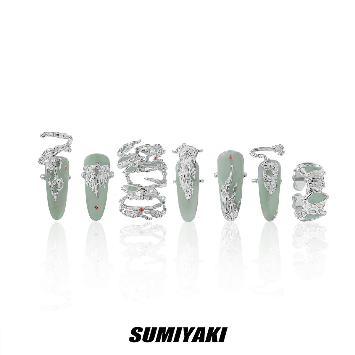 美到犯规!SUMIYAKI原创新中式美学指甲戒 “豆沙为帘 朱砂为痣”