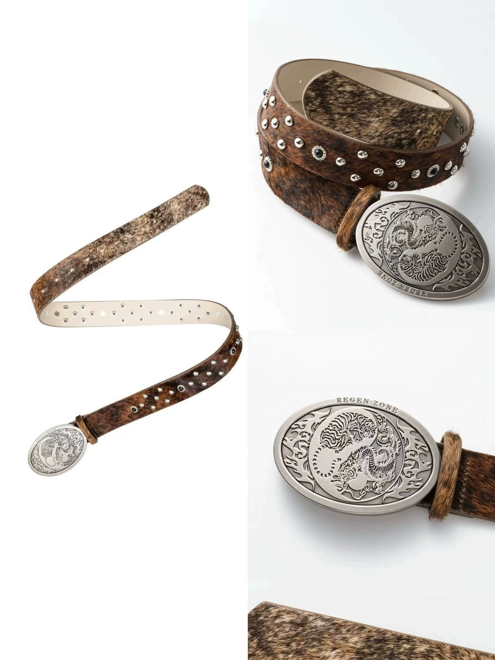 【Gai/布瑞吉/脆皮/李大奔/杨和苏同款】RZ 进口头层马毛龙虎皮带