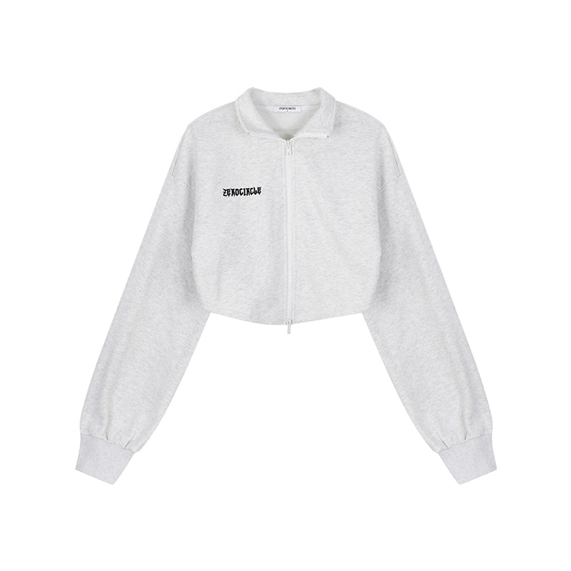 野生zerocircle咖色短款卫衣套装女春季外套显瘦宽松运动休闲裤子