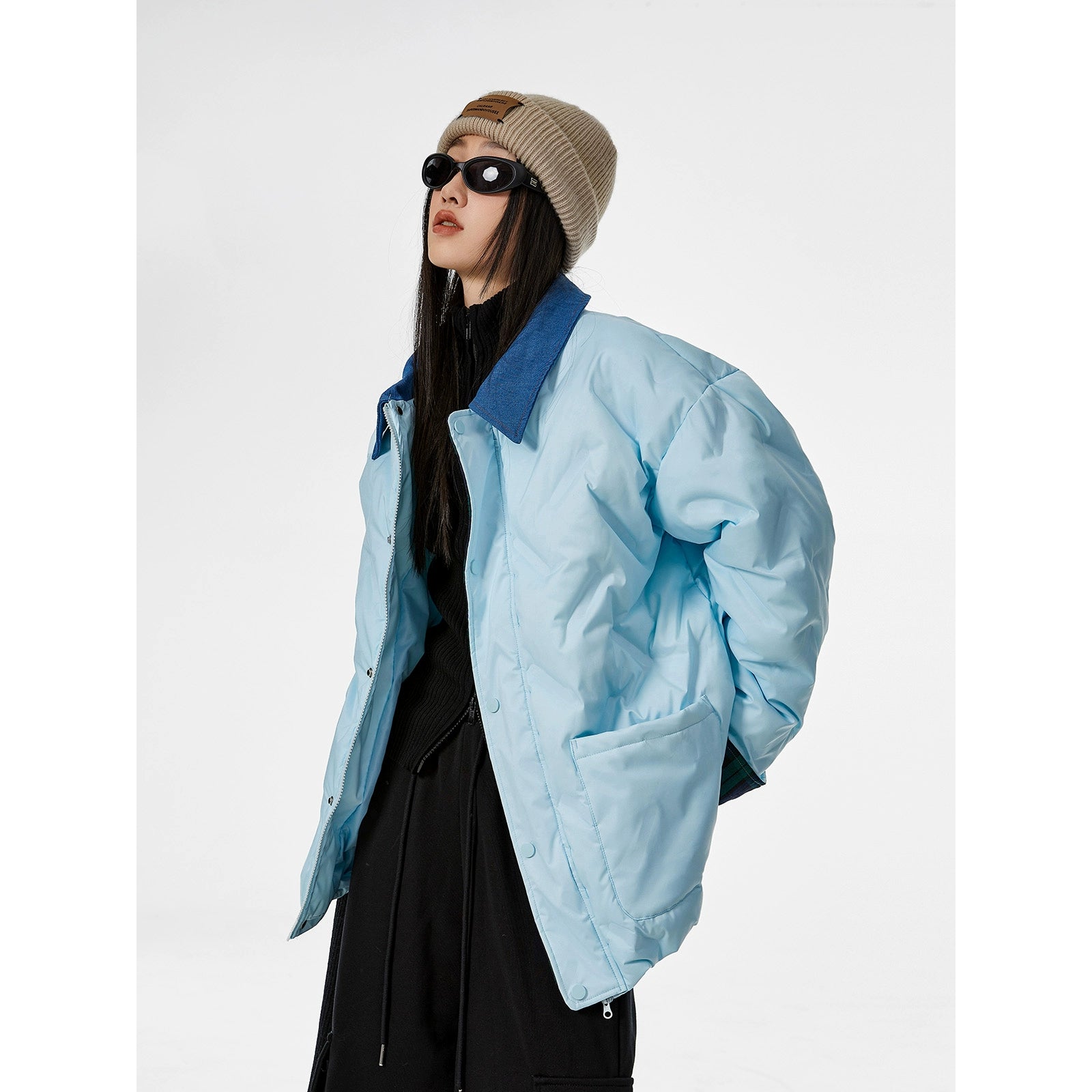 ICH MODE 美式复古棉服夹棉外套女款秋冬季轻薄棉衣棉袄夹克新款