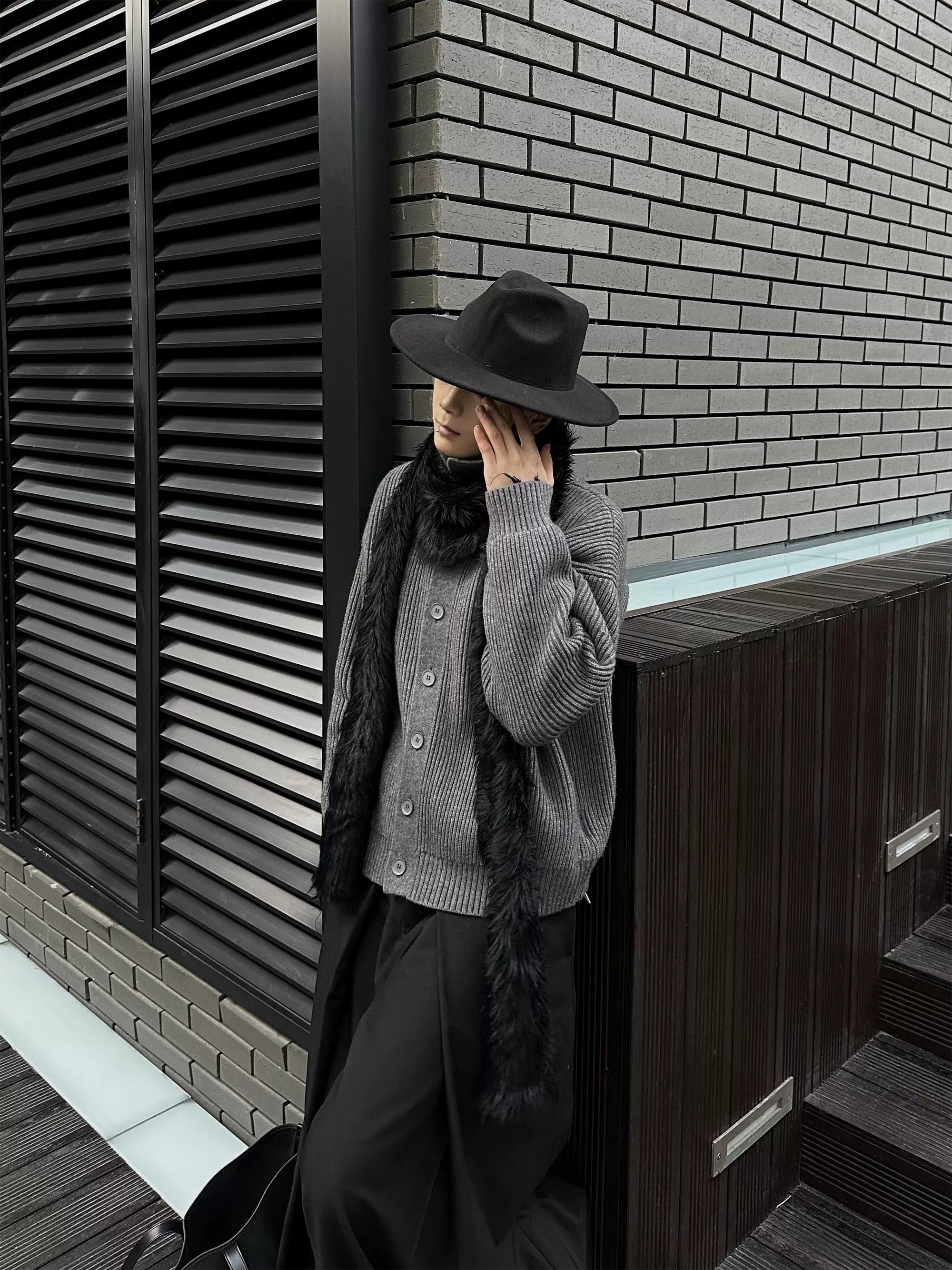 三色高领纽扣开衫毛衣休闲宽松百搭长袖男女美拉德TERRAINCOGNITA