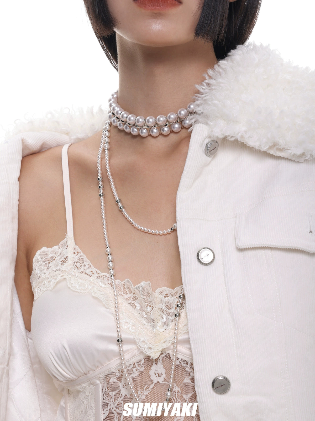 叠戴利器!SUMIYAKI 长款珍珠项链 可调节轻奢小众时尚千金风颈链