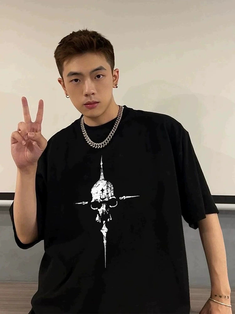 小众潮牌THUG CLUB印花短袖宽松百搭设计感半袖2025新款上衣潮ins