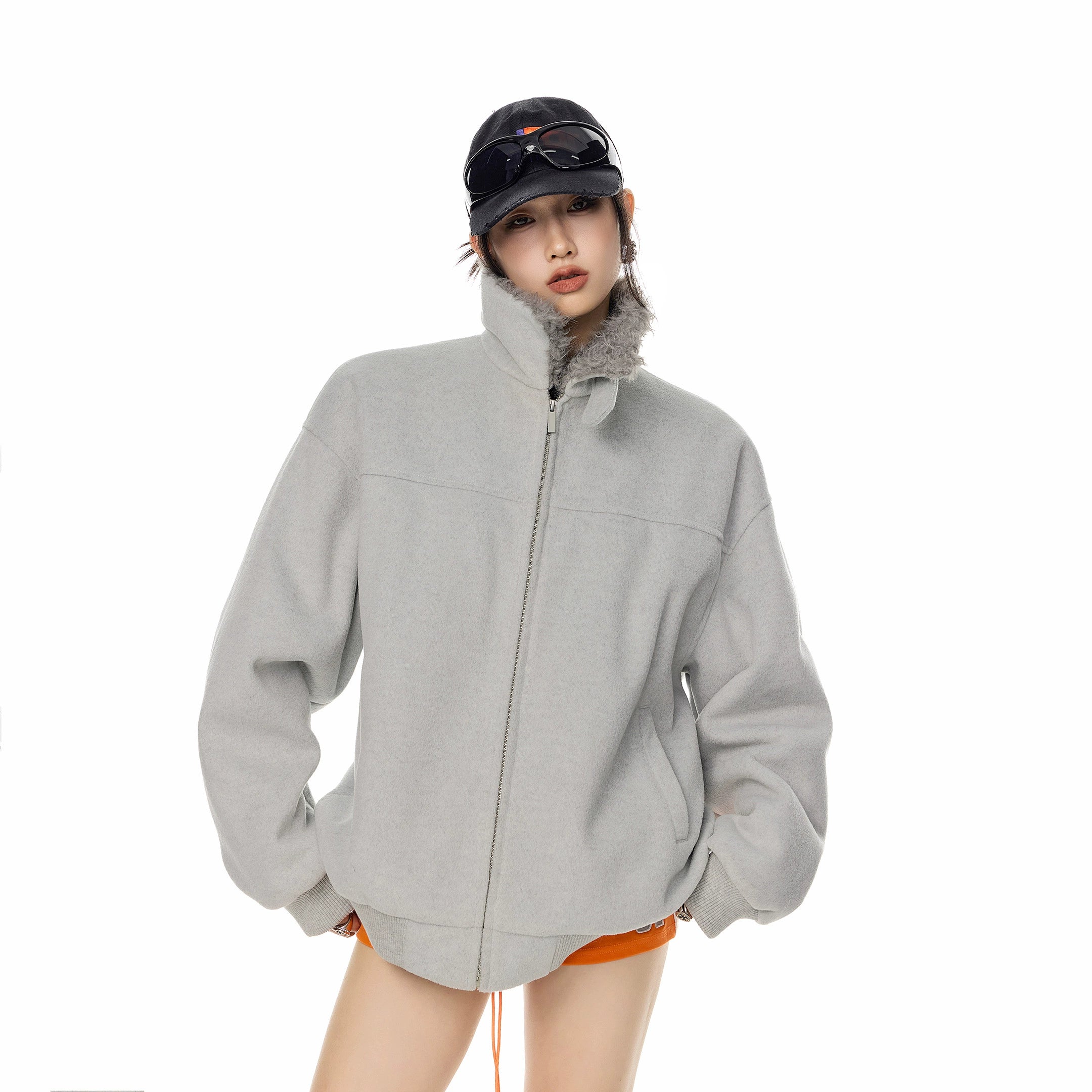 ICH MODE 美式复古毛领翻领棉服女2025新款冬季宽松防寒棉衣外套