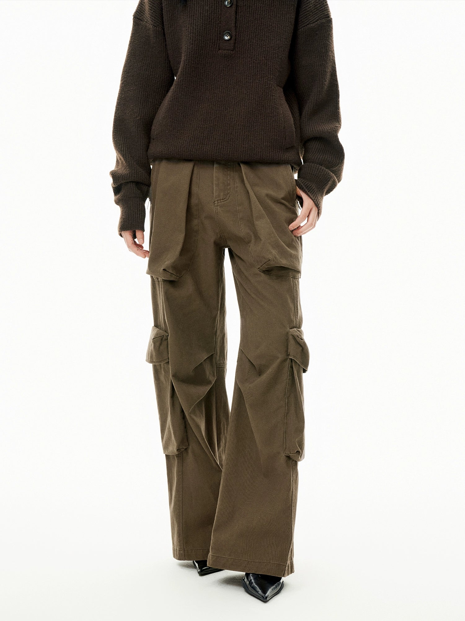 A姐同款 TERRAINCOGNITA X FIRSTFLOOR双色水洗做旧多口袋工装裤