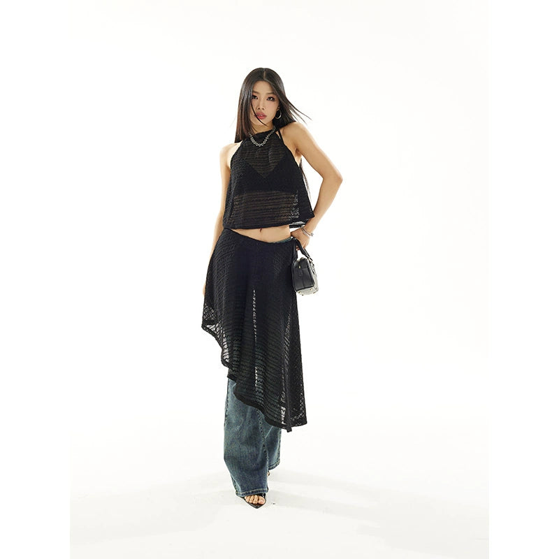 【5/20 20点原创新品9折】野生zero“雅致名媛”系带背心半裙套装