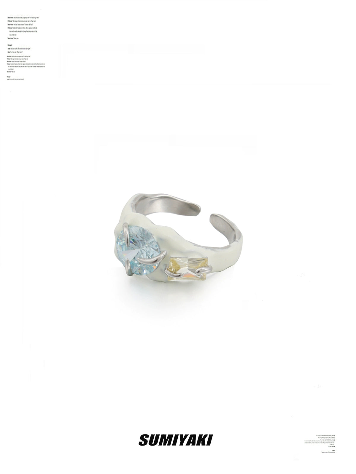 德芙般丝滑 SUMIYAKI 彩虹锆石滴油黑白情侣对戒戒指 闭眼冲一对