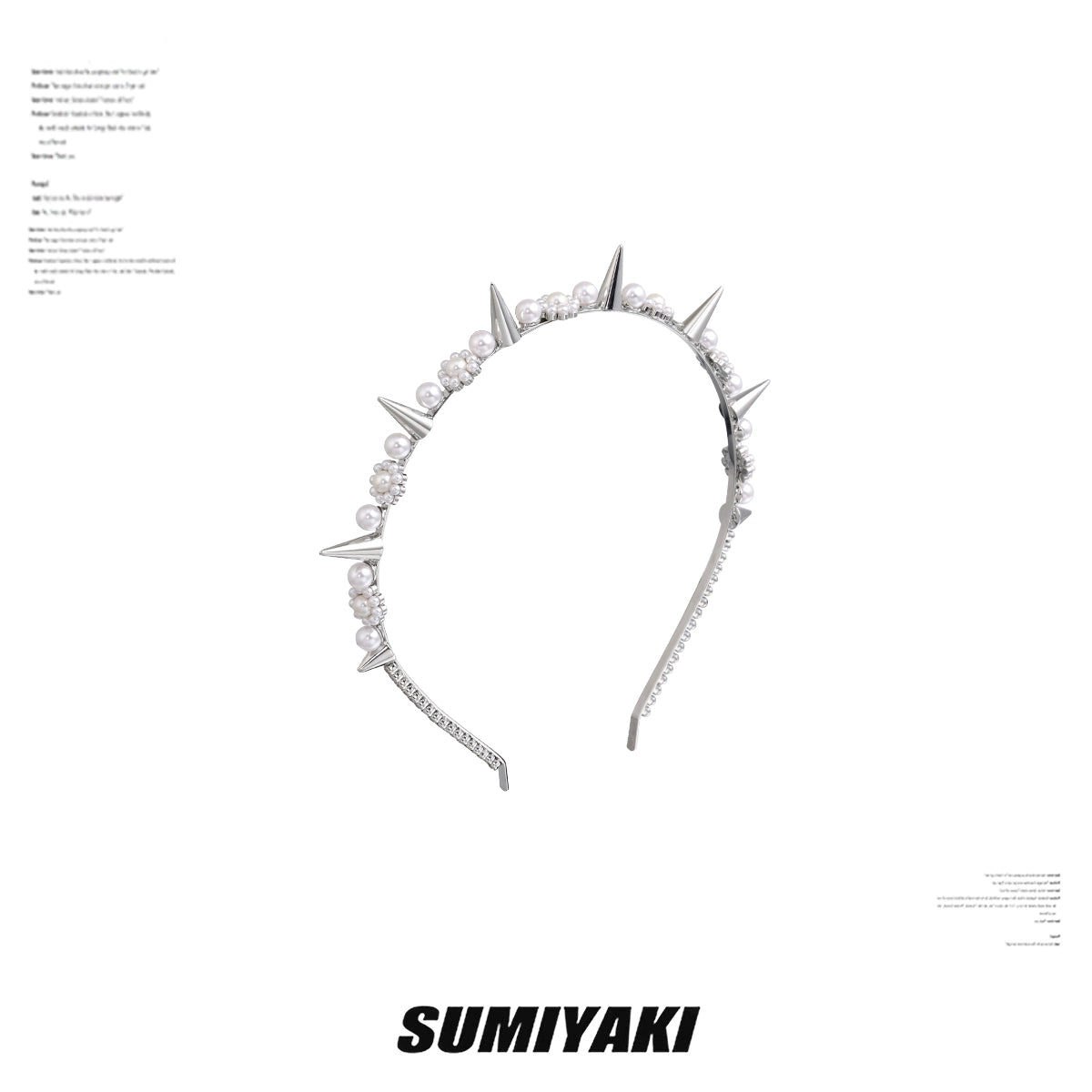 刚柔并济!SUMIYAKI 在逃公主珍珠铆钉发箍朋克学院风小众发饰女