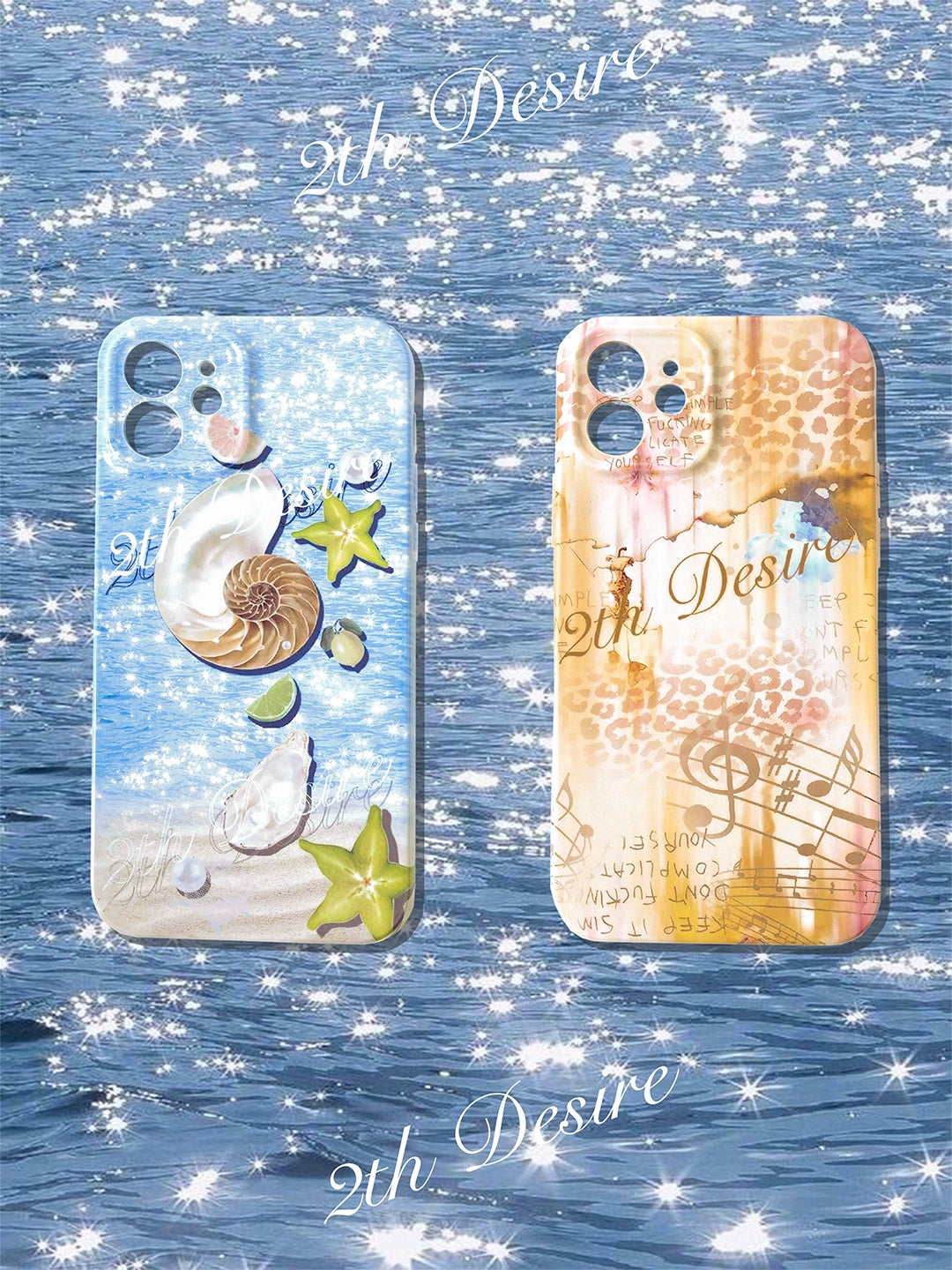 2th Desire原创插画海螺音符印花手机壳菲林TPU软壳防摔保护壳