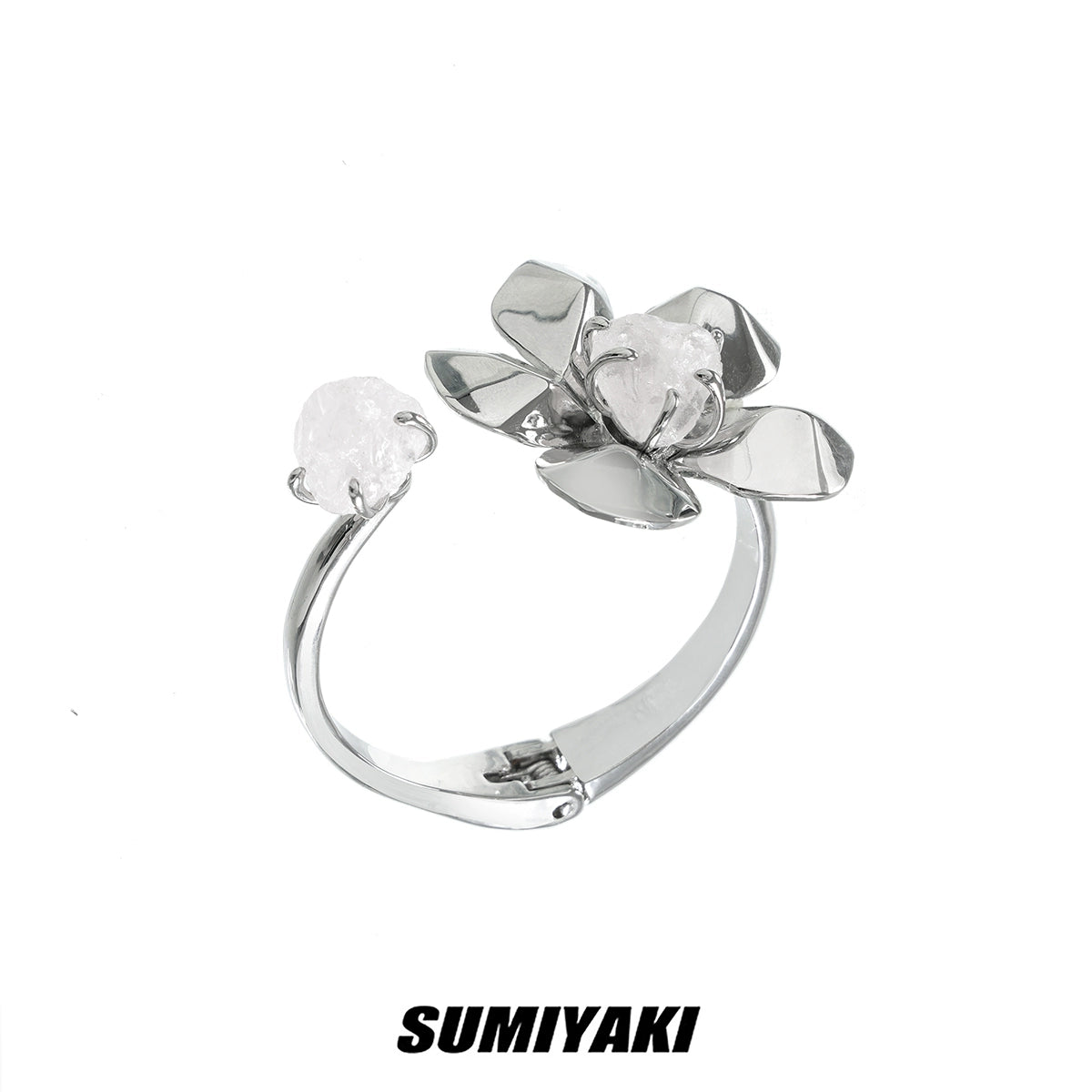 未来少女风!SUMIYAKI 冰种水晶花手镯 灵动又可爱 小众设计手环