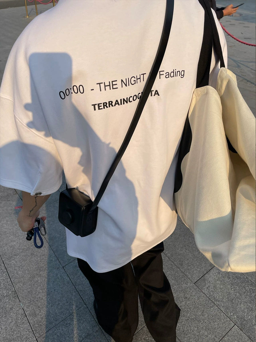 夏季六色"夜色渐浓"标语 基础短袖圆领T恤男女TERRAINCOGNITA