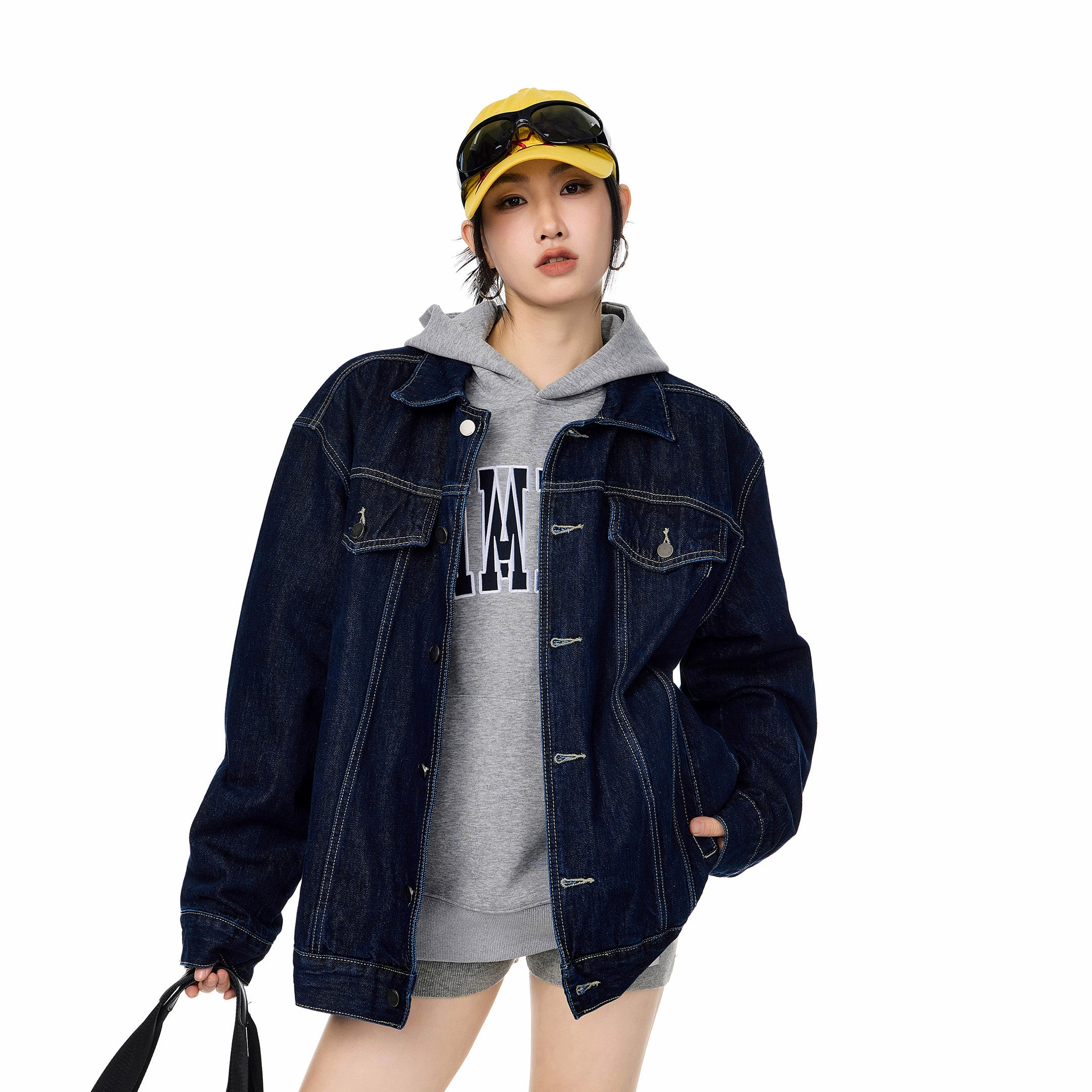 ICH MODE 美式复古工装牛仔外套女秋冬2025新款宽松休闲夹克上衣