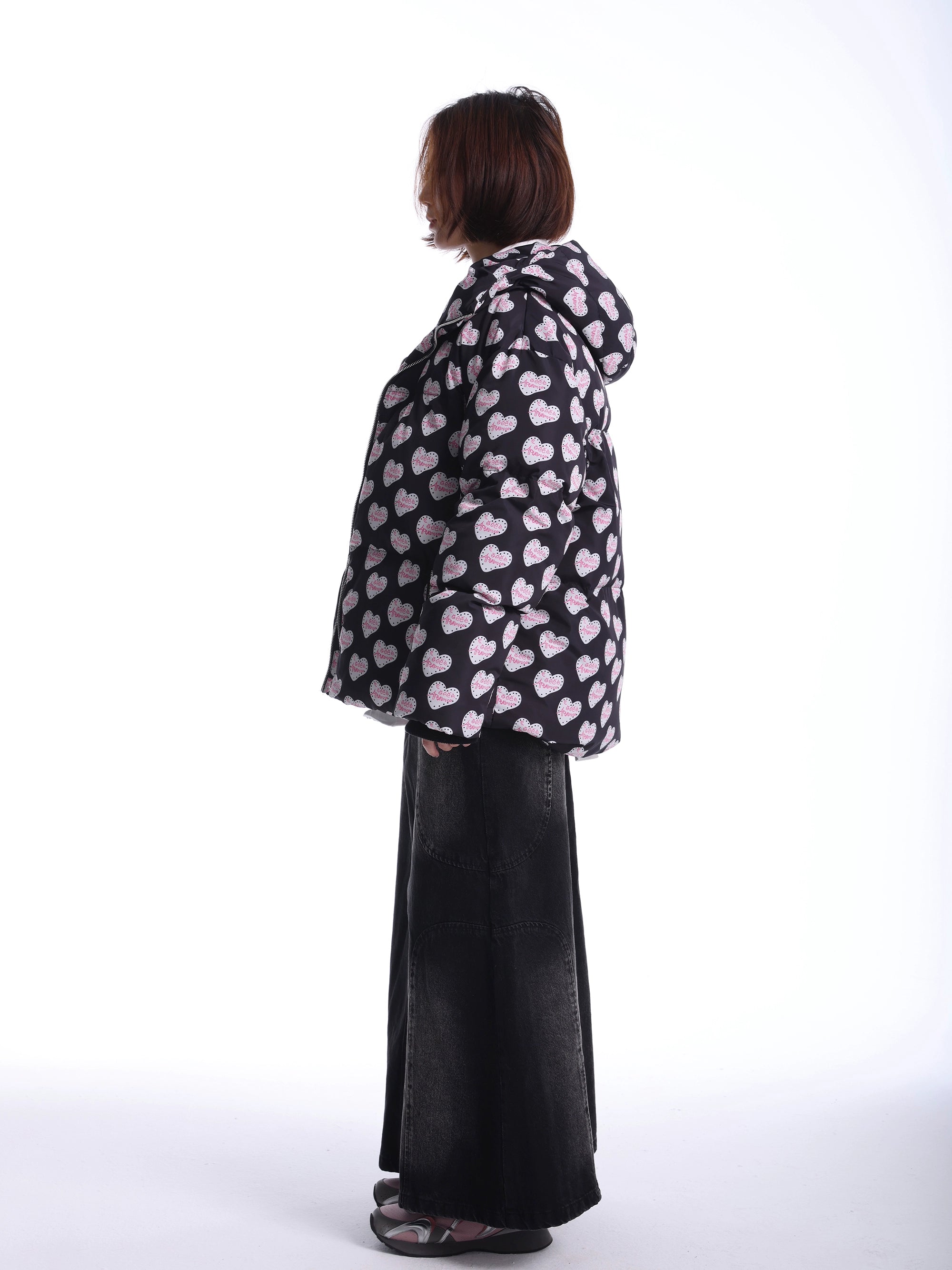 eeeeArtmonster满印面包服立领棉服男女秋冬潮牌复古宽松休闲外套