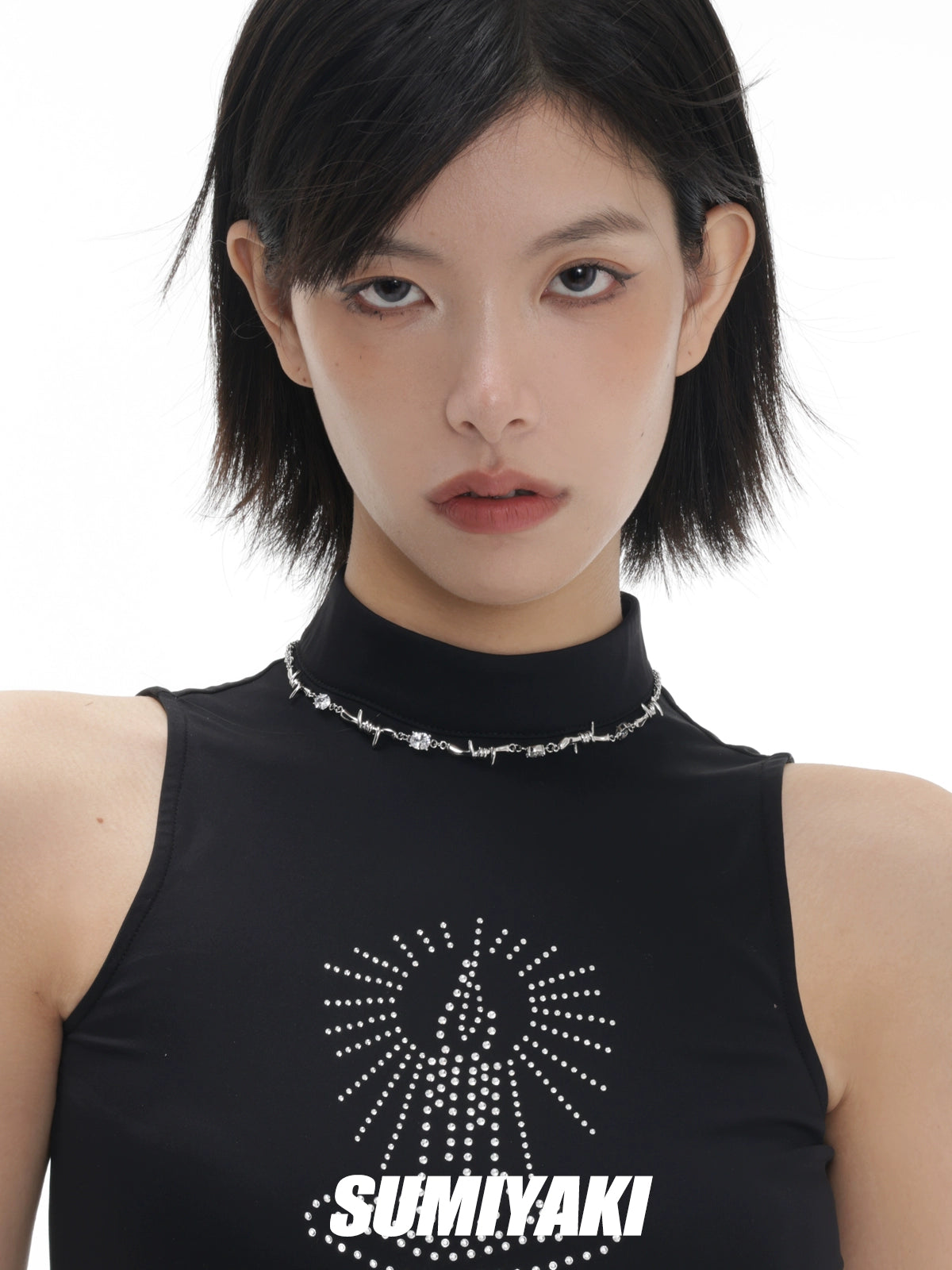 中性风十足!SUMIYAKI原创设计荆棘缠绕项链素链百搭通勤锁骨链