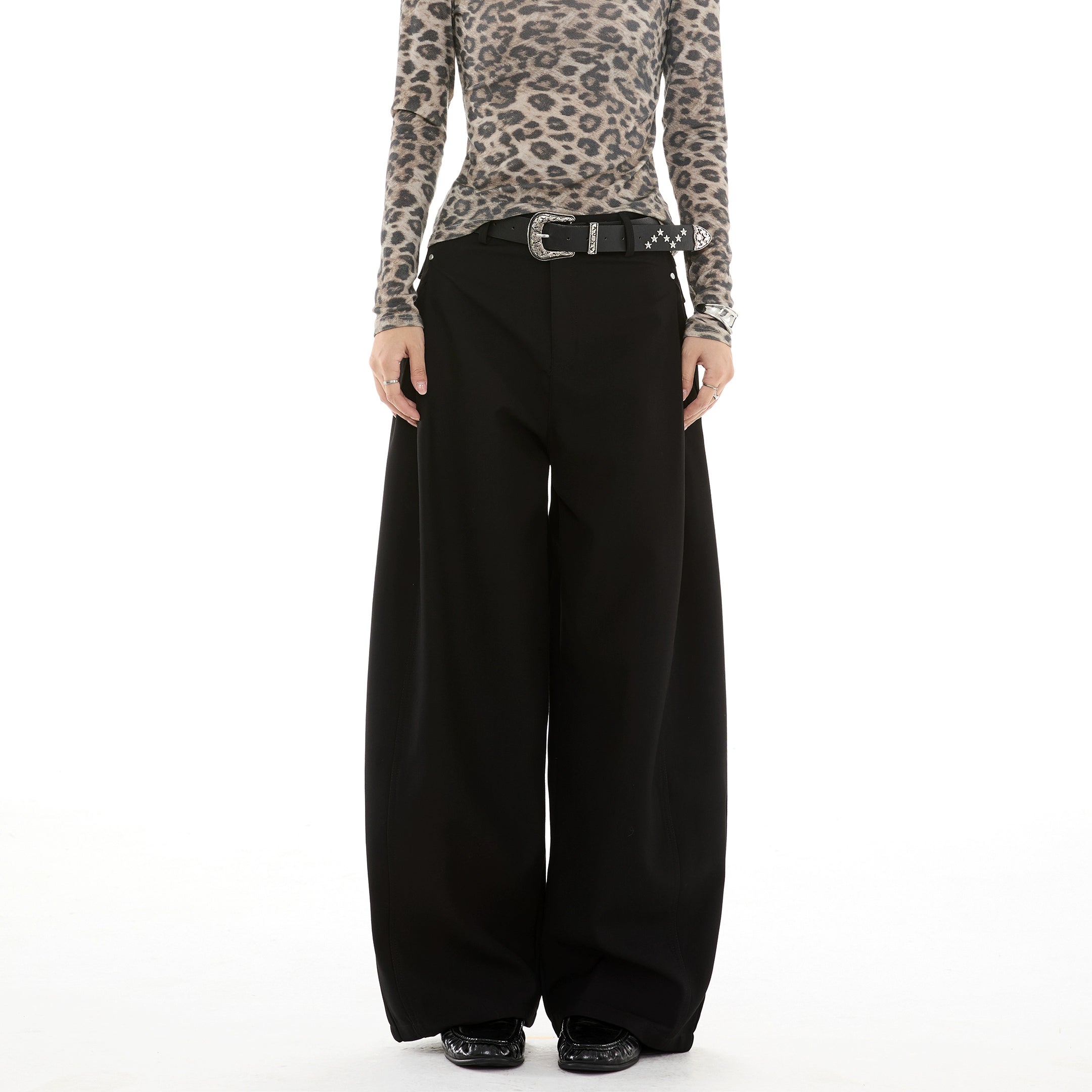 ICH MODE 美式复古宽松直筒休闲裤女新款阔腿裤百搭运动裤西装裤