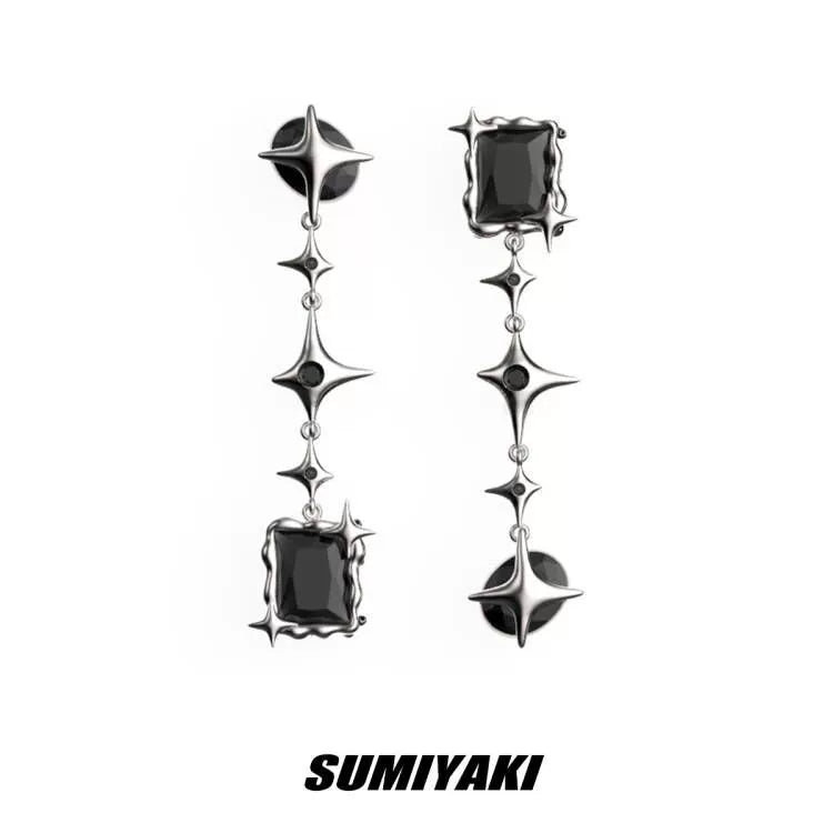 【刘忻同款】SUMIYAKI 禁忌芒星耳环新款耳钉耳夹女长款高街耳饰