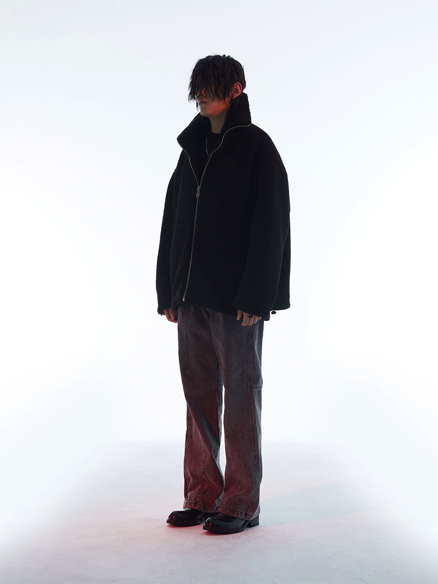 潮WOO专属TERRAINCOGNITA秋冬保暖重磅羊羔绒立领夹克防寒外套男