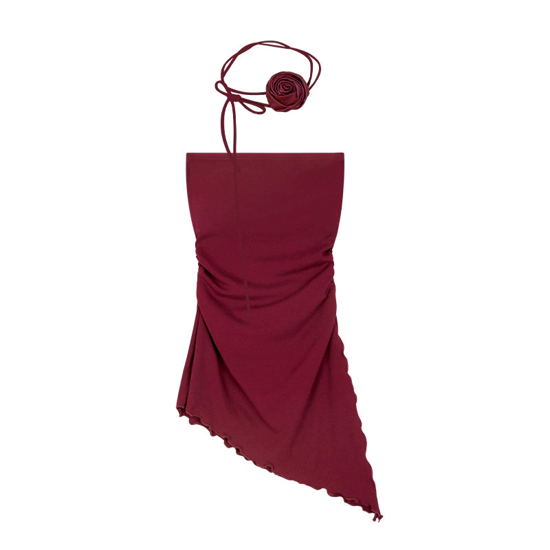 野生zero红色紧身抹胸女夏辣妹带胸垫音乐节穿搭显瘦修身无袖上衣