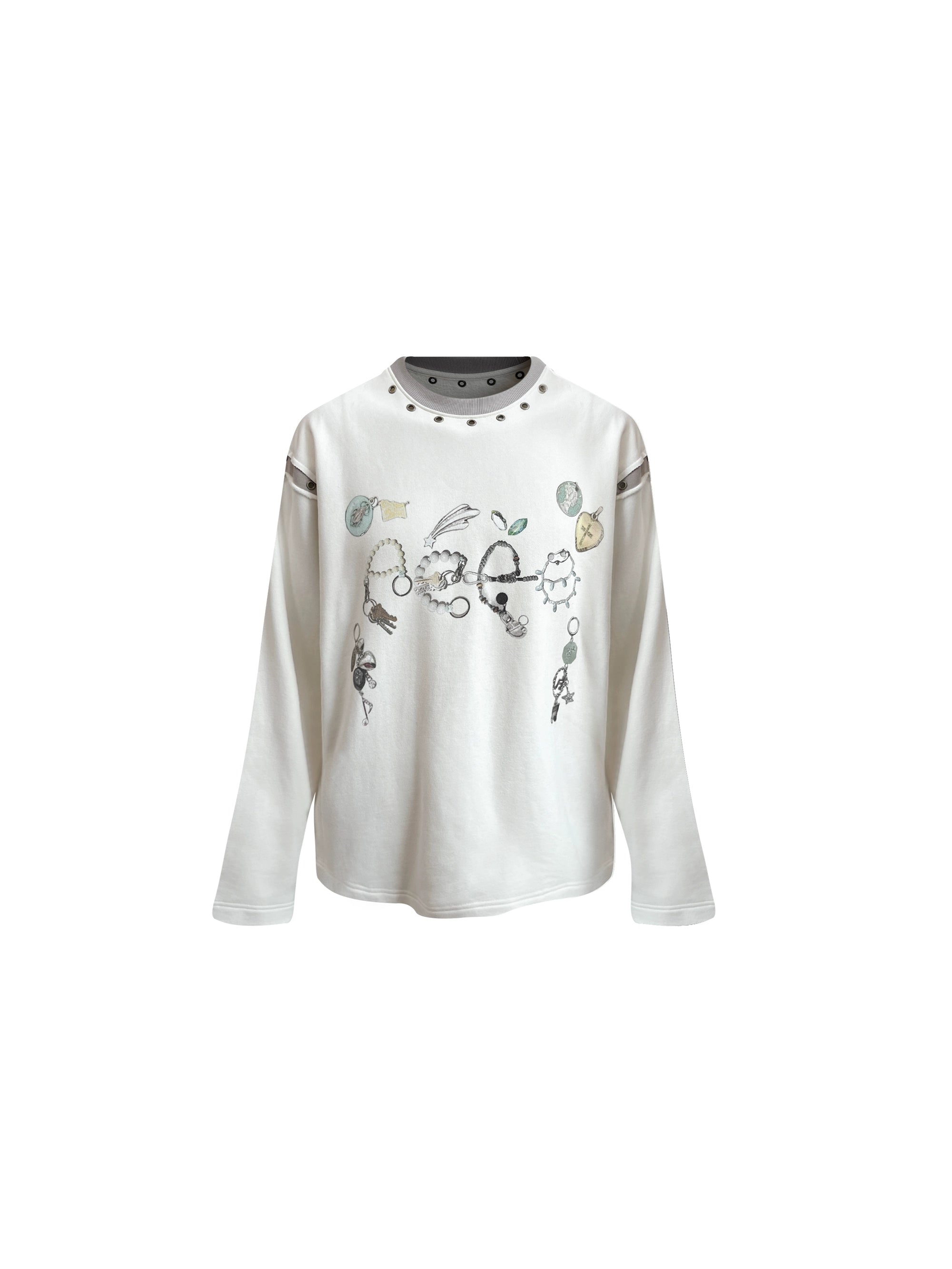 “财富五车” | eeeeArtmonster24FW珠宝LOGO印花解构金属卫衣