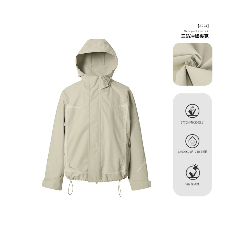 【檀健次同款】JHYQ户外连帽冲锋夹克衣服男宽松三防面料登山外套