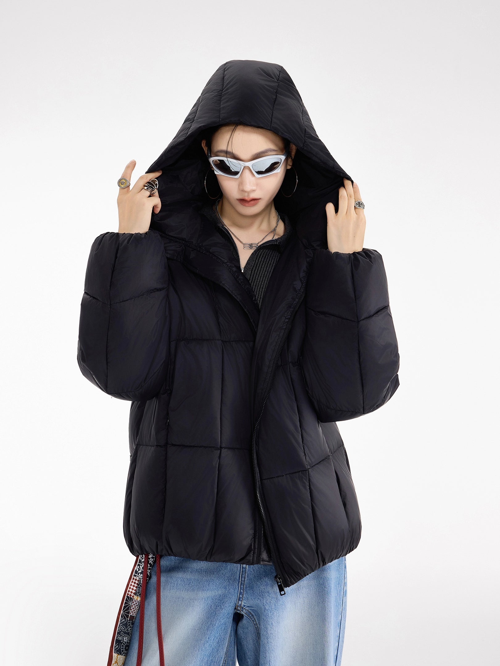 ICH MODE 90白鸭绒美式连帽羽绒服女冬季新款防寒保暖面包服外套